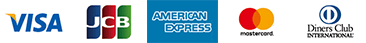 VISA, JCB, AMERICAN EXPRESS, Mastercard, Diners Club