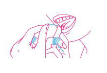 フロスを歯と歯の間に